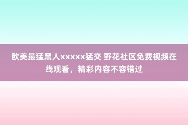 欧美最猛黑人xxxxx猛交 野花社区免费视频在线观看，精彩内容不容错过