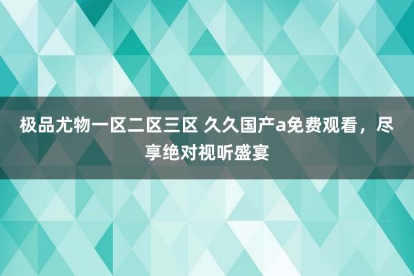 极品尤物一区二区三区 久久国产a免费观看，尽享绝对视听盛宴