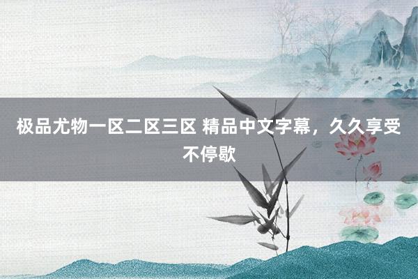 极品尤物一区二区三区 精品中文字幕，久久享受不停歇