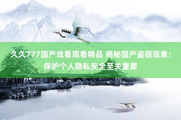 久久777国产线看观看精品 揭秘国产盗摄现象：保护个人隐私安全至关重要