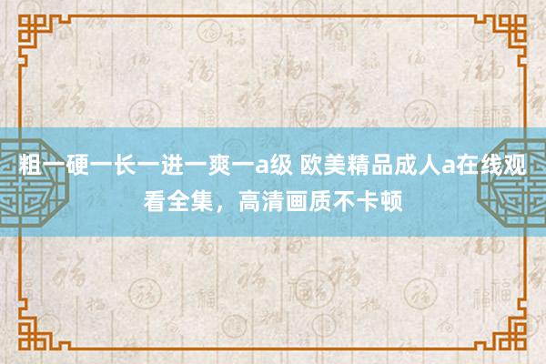粗一硬一长一进一爽一a级 欧美精品成人a在线观看全集，高清画质不卡顿